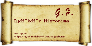 Gyökér Hieronima névjegykártya